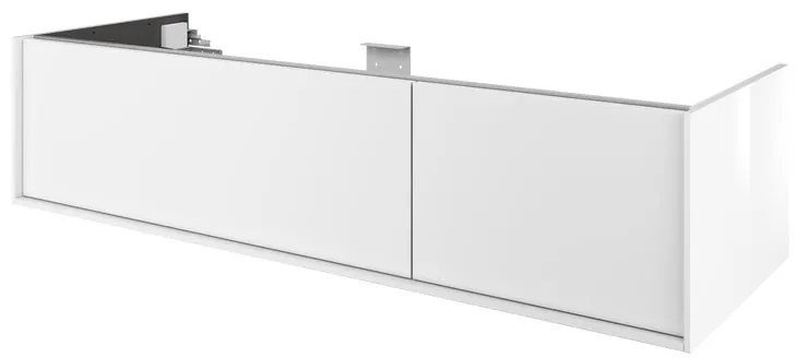 Mobile da bagno sotto lavabo SENSEA Neo Frame bianco laccato lucido L 135 x H 32 x P 48 cm 2 cassetti, lavabo non incluso