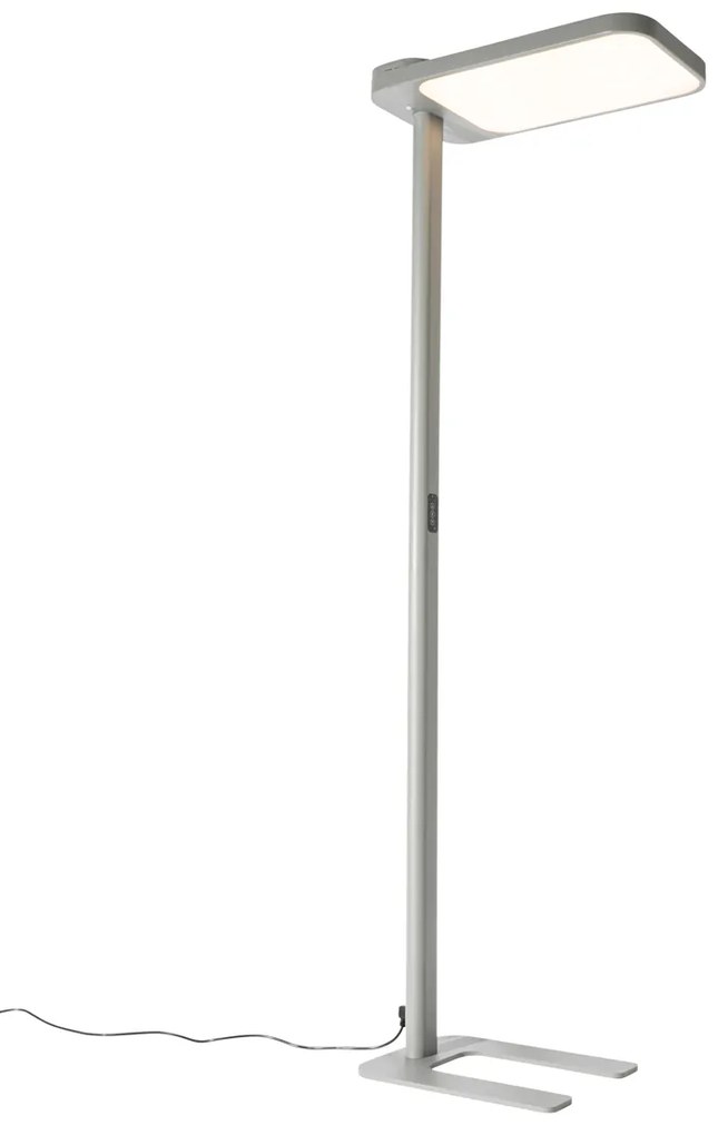 Lampada da terra a luce diurna grigia quadrata con LED e dimmer - Guzo