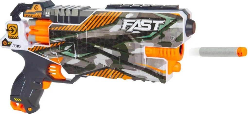 Pistola giocattolo per bambini con dardi in schiuma FOAM X, 6xAA, 24 pezzi