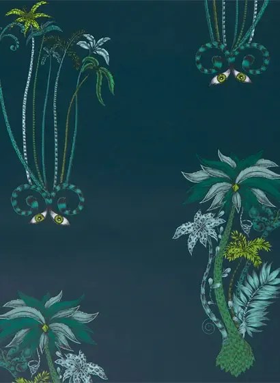 Palmentapete Jungle Palms von Clarke & Clarke - Navy