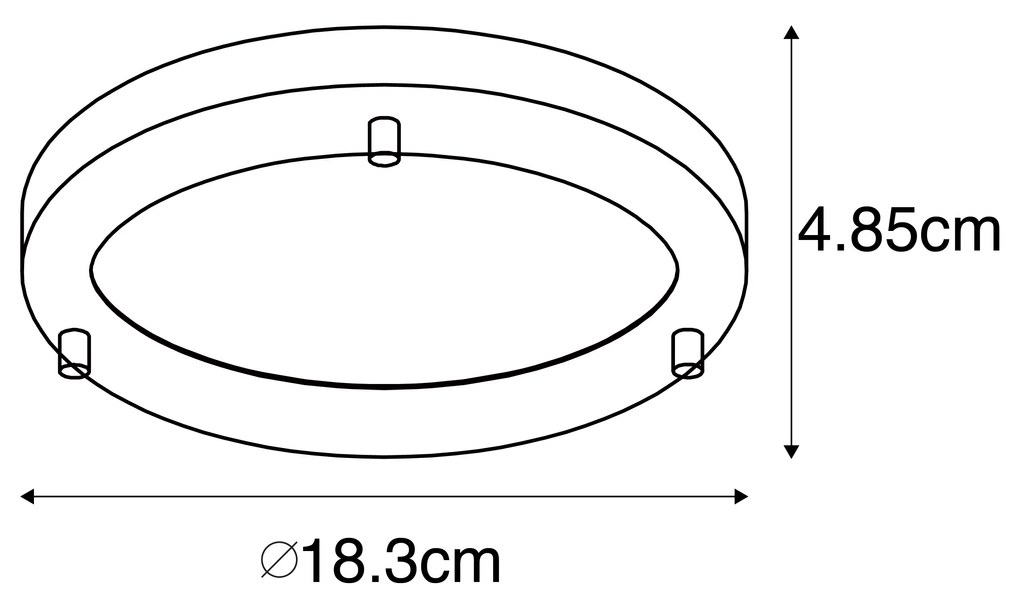 Plafoniera moderna oro 18 cm IP44 - Yuma