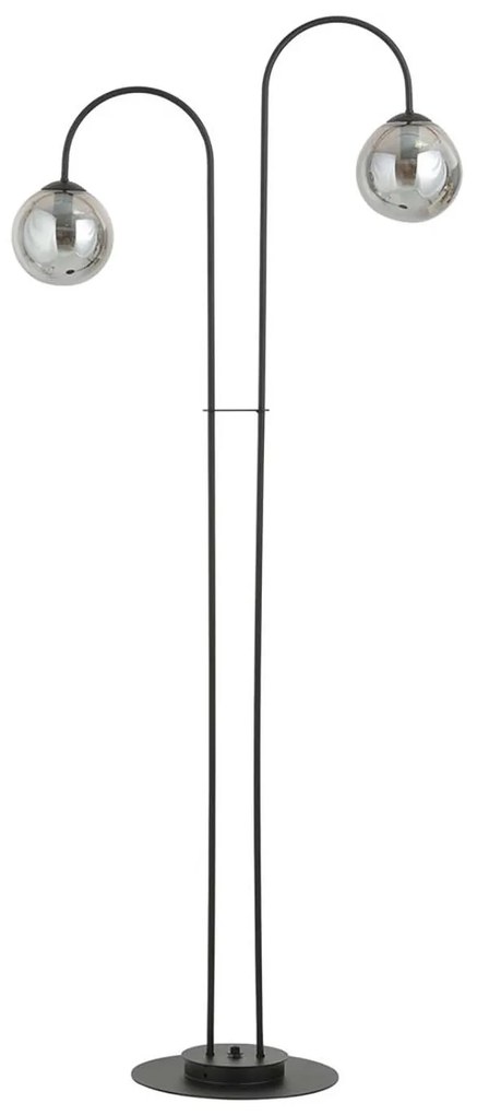 Lampadario Minimal Utu Acciaio Nero Grigio 2 Luci E14 Ip20