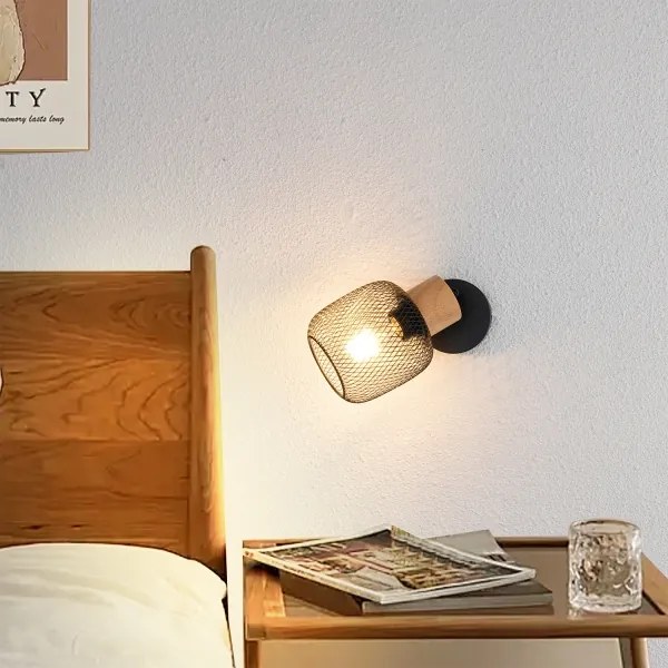 Brilagi - Lampada da parete a spot BASKLITE 1xE27/15W/230V legno/nero