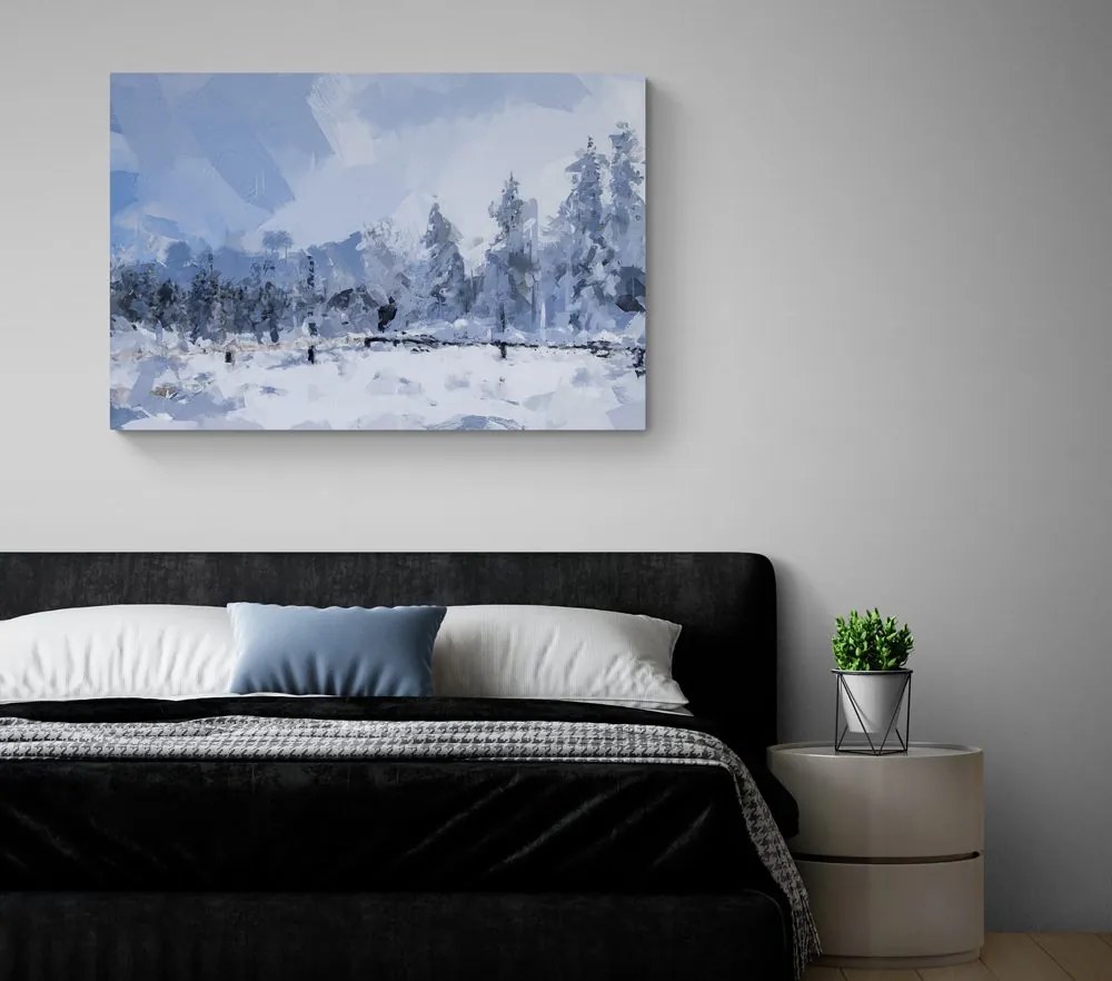 Quadro su tela – Neve nel bosco