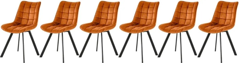 Set di 6 sedie K332 velluto cannella