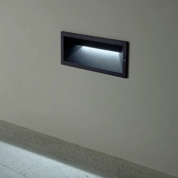 Lampada applique a incasso SHADE per esterni in alluminio NERO