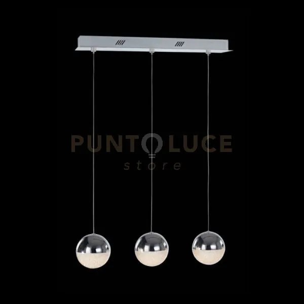 Atomo, lampada a sospensione, cromo, led 14,4w 720lm 3000k, rettang...