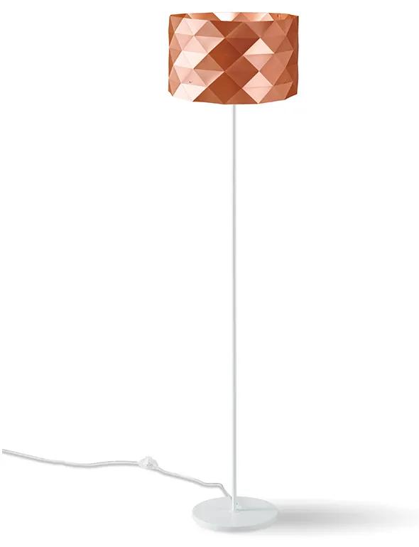 Lampada Da Terra Moderna 1 Luce Prisma In Polilux Rame H153 Made In Italy