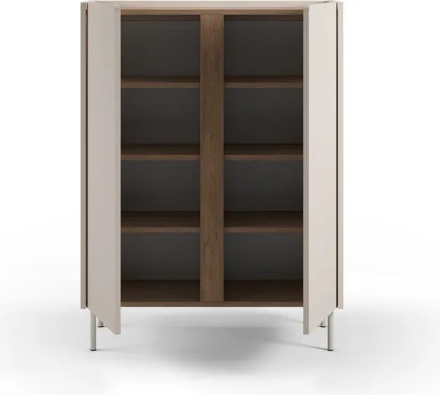 Mobile effetto rovere in colore crema-naturale 90x120x40 cm Lucile - Marckeric