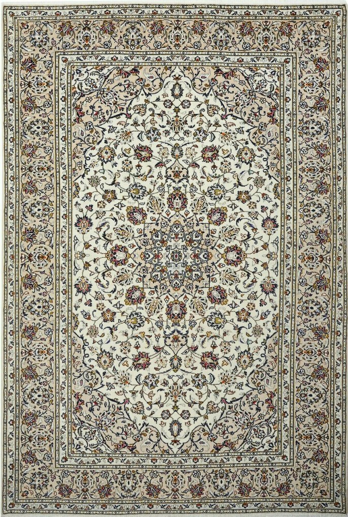 Kashan Tappeto persiano 300 x 200 Beige (Iran) Annodato A Mano