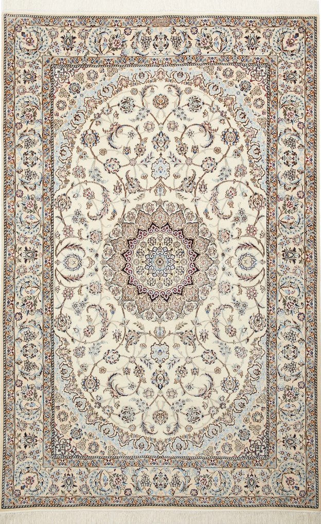 Nain Tappeto 200x130 Beige (Iran) Annodato A Mano