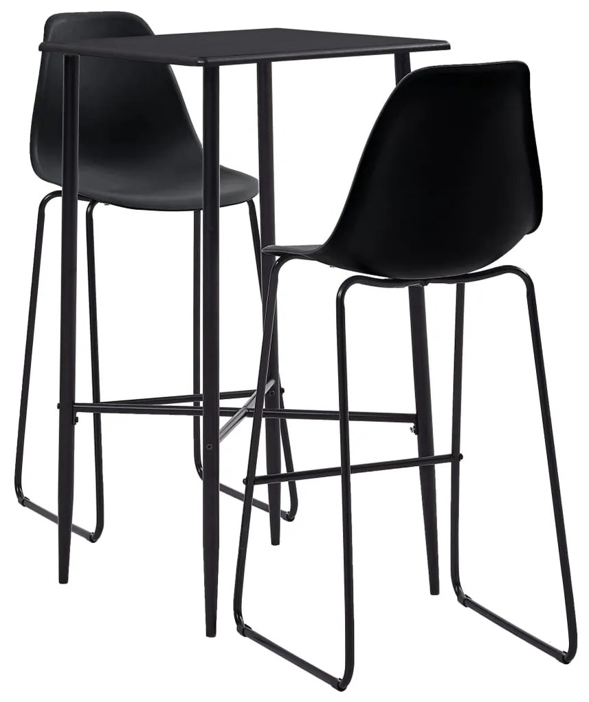 Set Da Bar 3 Pz İn Plastica Nero /
