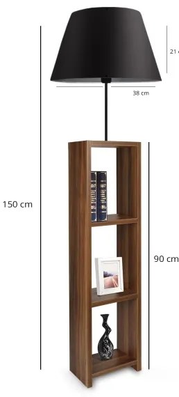 Lampada da terra AYD 1xE27/40W/230V marrone/nera