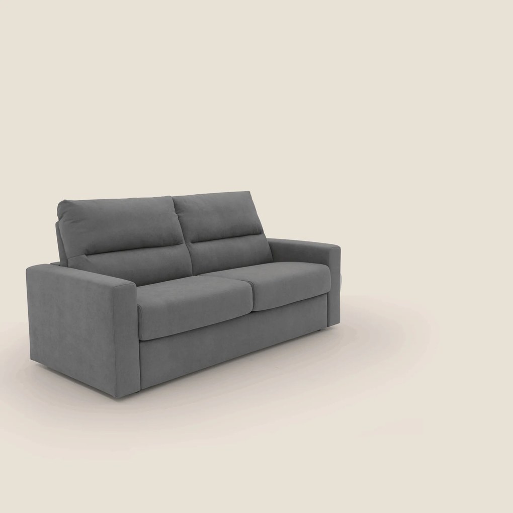 Paloma divano letto con materasso alto 18 cm con Aloe Vera in tessuto impermeabile grigio
