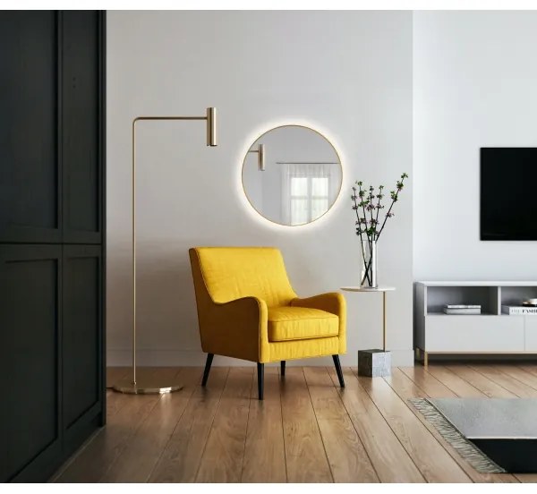 Baltica Design - Specchio LED BRIGHT con retroilluminazione 15W/230V 4500K Ø 60 cm IP65 finitura dorata