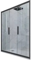 Porta doccia scorrevole 160 CM H 200 Vetro Trasparente Profilo Antracite mod. Glam