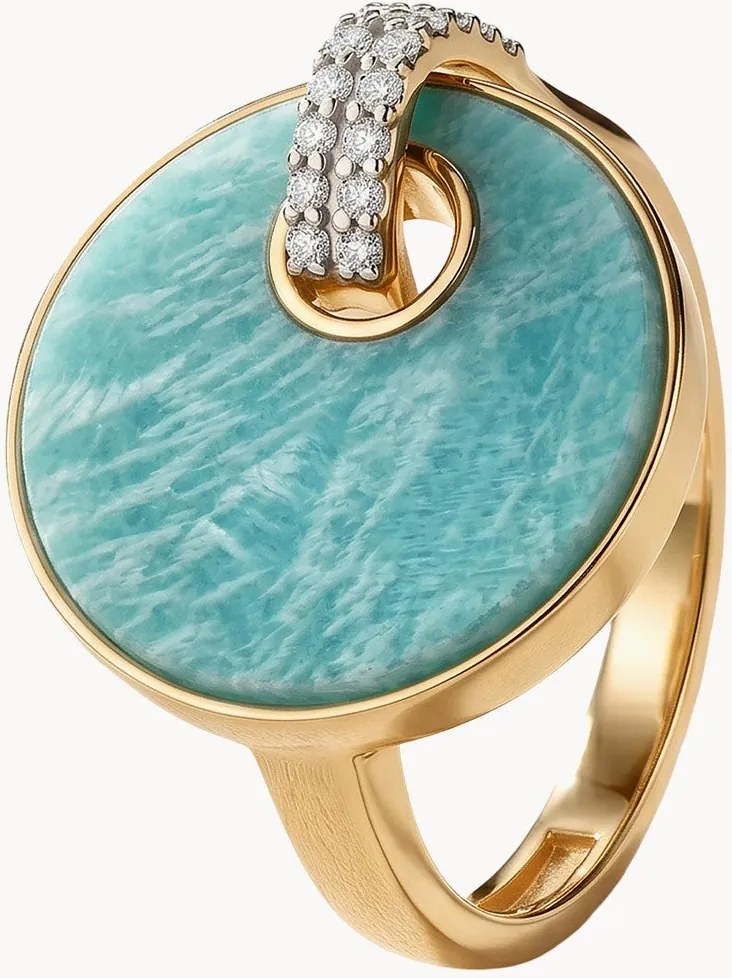 Anello placcato oro con pietre preziose Jeanne