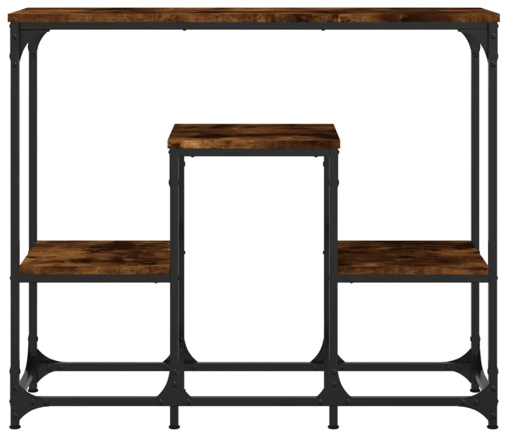 Tavolo consolle rovere fumo 89,5x28x76 cm legno multistrato