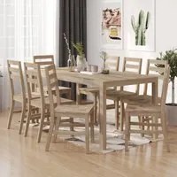 Sedie da Pranzo 8 pz in Legno Massello di Acacia cod mxl 49096