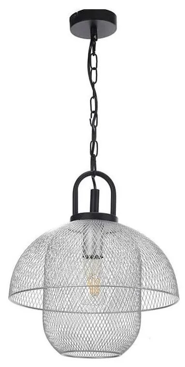 ONLI - Lampadario a sospensione con catena ZAIR 1xE27/22W/230V nero/argento