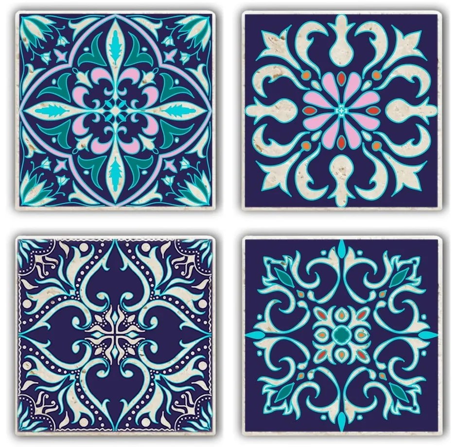 Sottobicchieri in pietra in set da 4 pezzi - Hermia