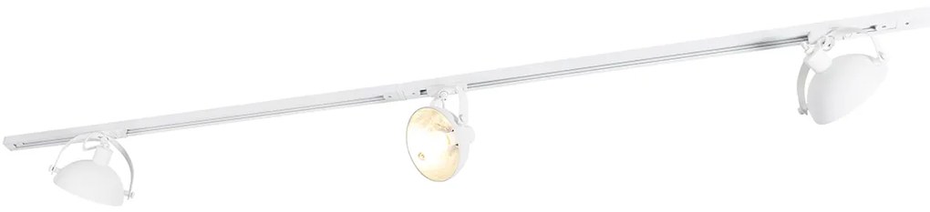 Sistema a binario monofase con 3 faretti orientabili bianchi - Magnax