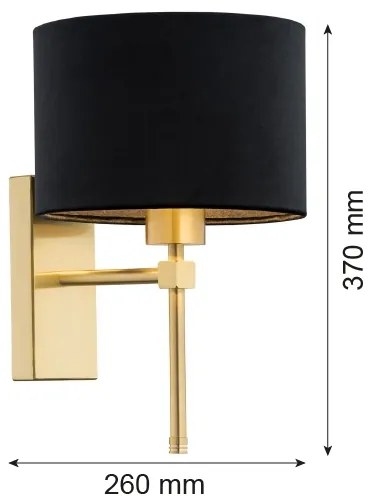 Argon 8050 - Applique ABBANO 1xE27/15W/230V ottone/nero