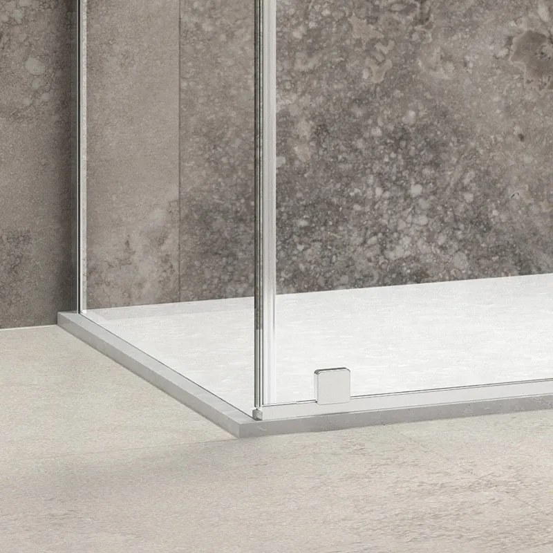 Box doccia 100x130 senza telaio scorrevole 130 fisso 100 cm | KNM4000W-C - KAMALU