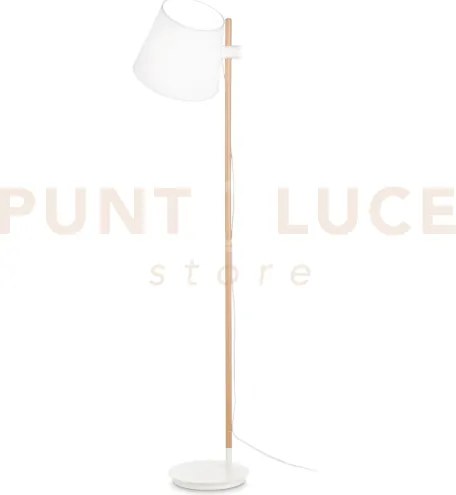 Axel lampada da terra in metallo legnoe  paralume in tessuto 1 luce...