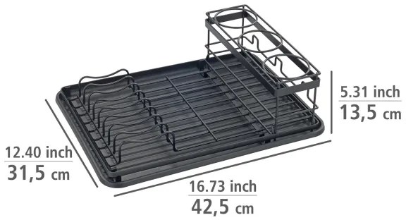 WENKO 54798100 - Scolapiatti AMY 42,5x31,5 cm nero