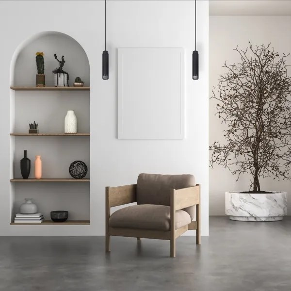 Lampadario a sospensione con filo VERTICAL 1xGU10/8W/230V nero