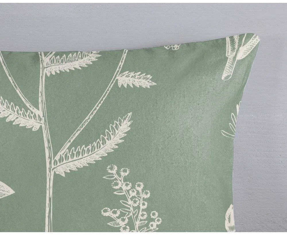 Set lenzuola letto matrimoniale verde in flanella 200x220 cm Herbs - Good Morning