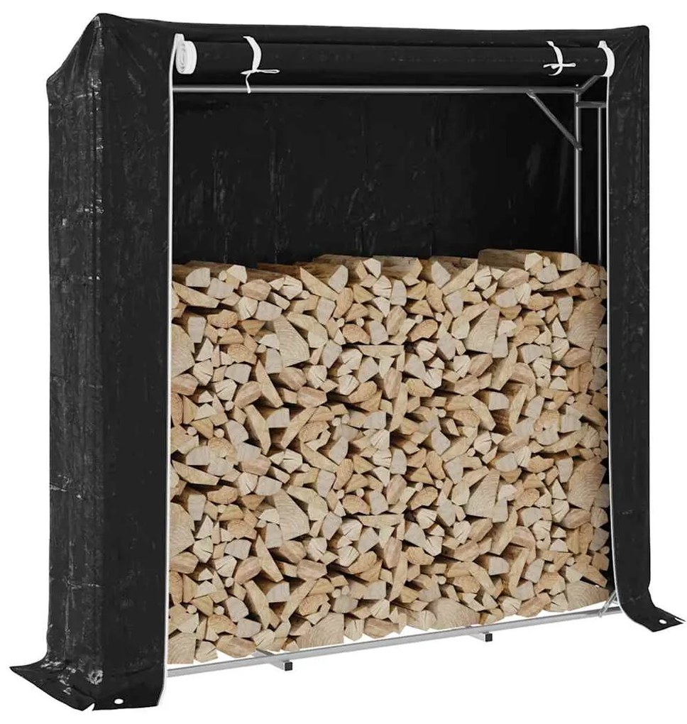 Rastrelliera Per Legna Con Copertura Antipioggia 200x40x200 Cm /