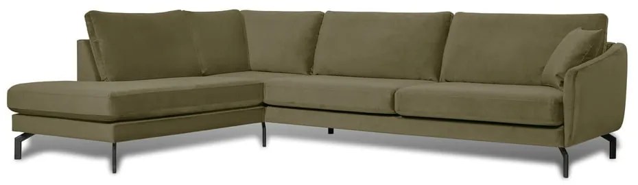 Divano angolare in velluto verde (angolo sinistro) Magic - Scandic