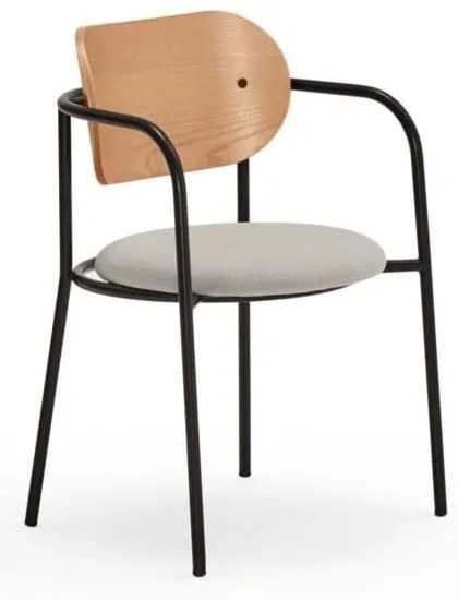 Sedia da pranzo grigia in rovere Eclipse - Teulat