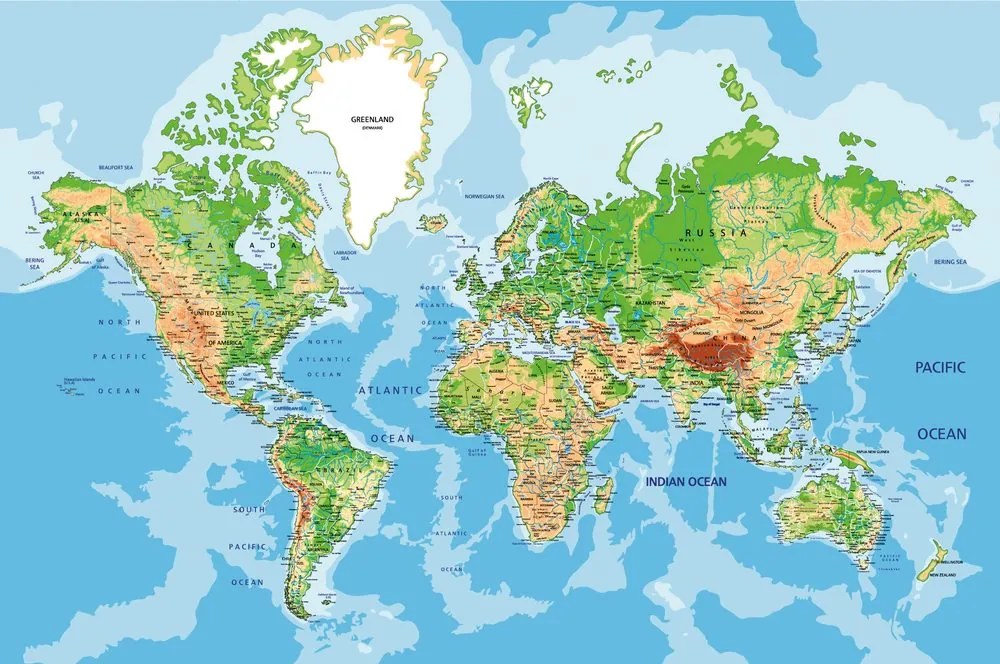 Carta da parati – Mappa del mondo classica