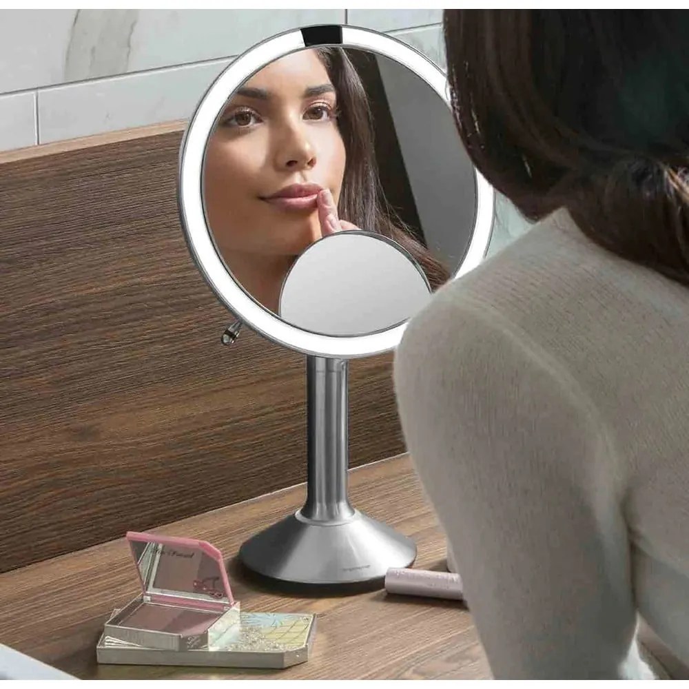 Specchio per make-up con illuminazione/con ingrandimento (5x) ø 20 cm Sensor Trio – simplehuman