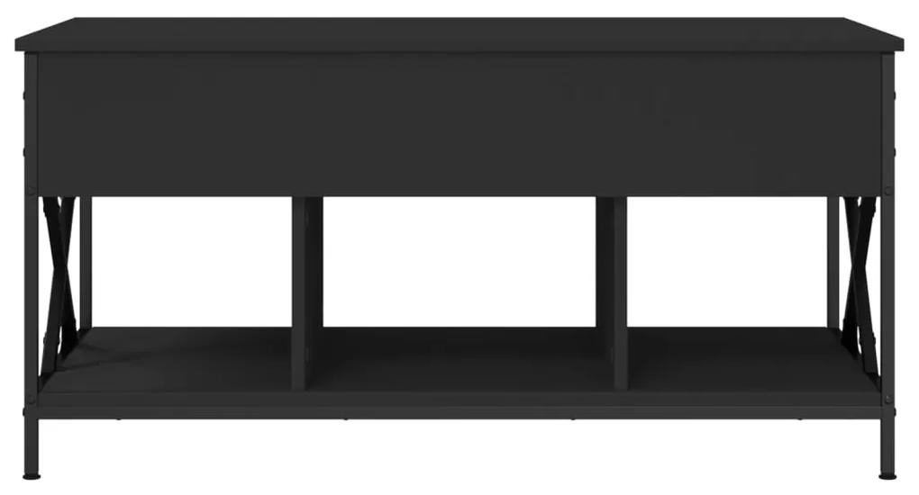 Tavolino da Salotto Nero 100x55x50cm Legno Multistrato Metallo