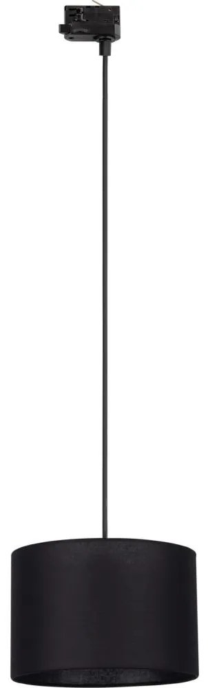 Lampadario a sospensione con filo Sistema ferroviario trifase TRACER 1xE27/15W/230V diametro 30 cm nero