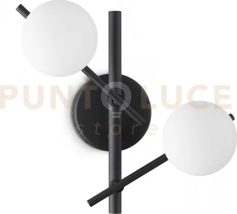 Atlas applique 2 luci attacco g9 colore nero in metallo e diffusori...