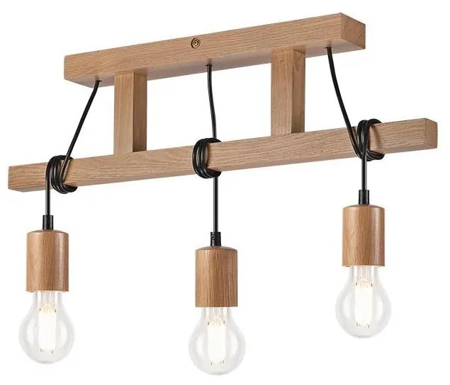 Lampadario a plafone LEON 3xE27/60W/230V quercia