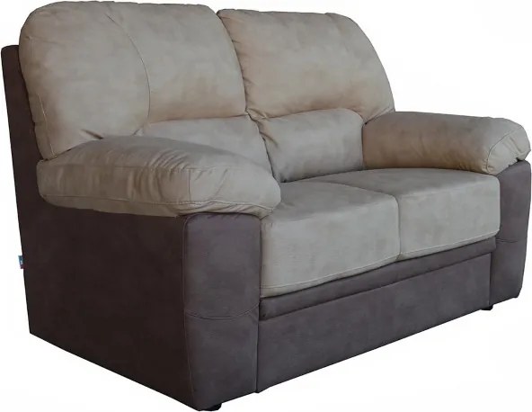 Divano a 2 posti tessuto Mozart imbottito 155 cm Beige e Marrone