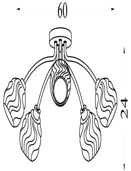 Searchlight 11525-5SN - Plafoniera ASTRAL 5xG9/33W/230V cromo satinato