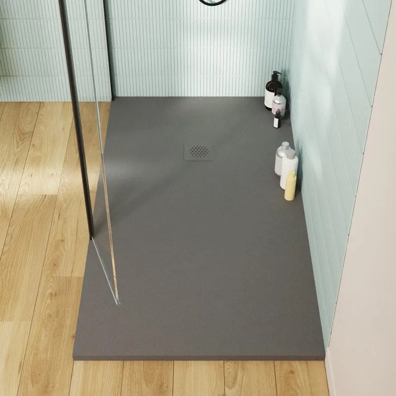 Piatto doccia SENSEA in composito minerale di resina gelificata grigio L 80 x L 160 x H 3.4 cm