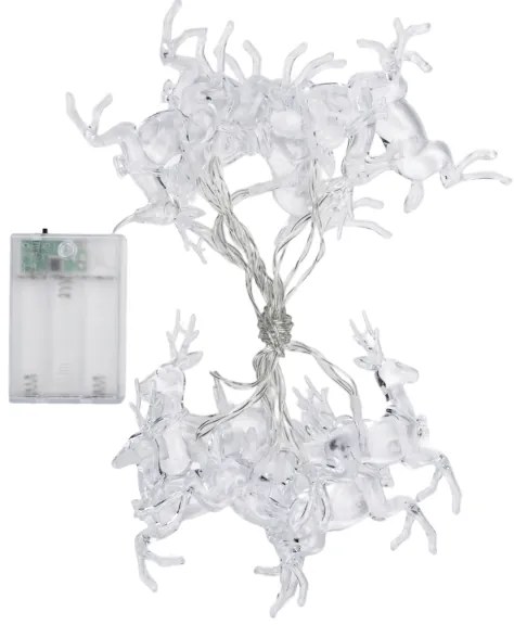 Aigostar - Catena luminosa LED natalizia 10xLED/3xAA 1,5m, luce calda, con renne