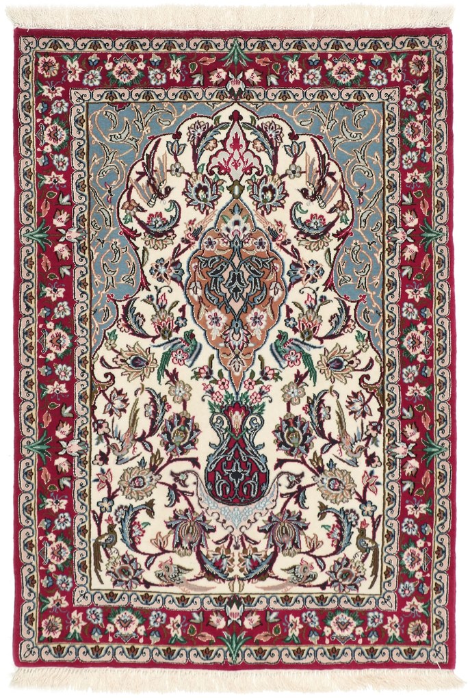 Isfahan Tappeto 70 x 110 (Iran) Annodato A Mano