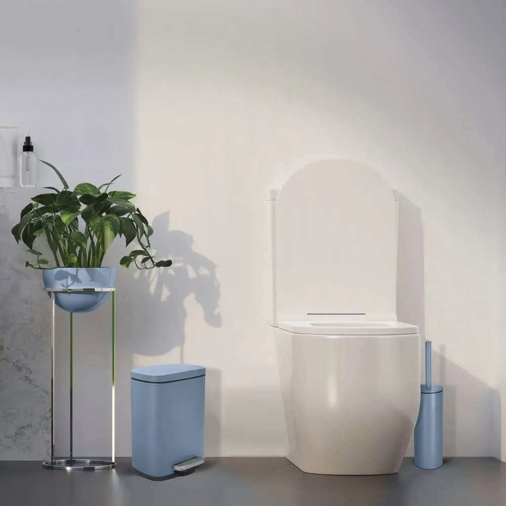 Cestino per la spazzatura azzurro in acciaio con pedale 5 l Akira – Spirella