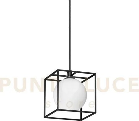 Lingotto lampadario sospeso nero sfera bianca 1 luce attacco g9 lam...