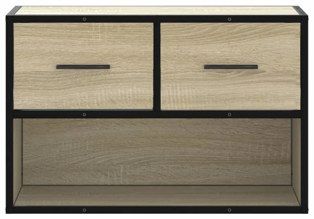 Mobile tv rovere sonoma 60x31x39,5cm legno multistrato metallo