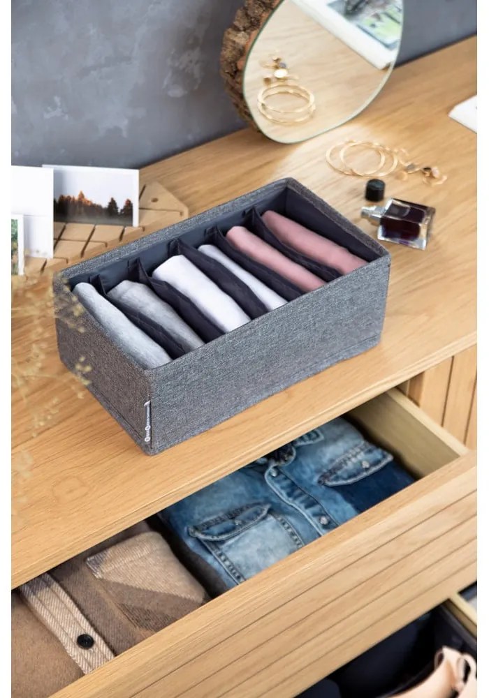Organizzatore per cassetti grigio con cassetto a scomparti, 16,5 x 11 cm - Bigso Box of Sweden